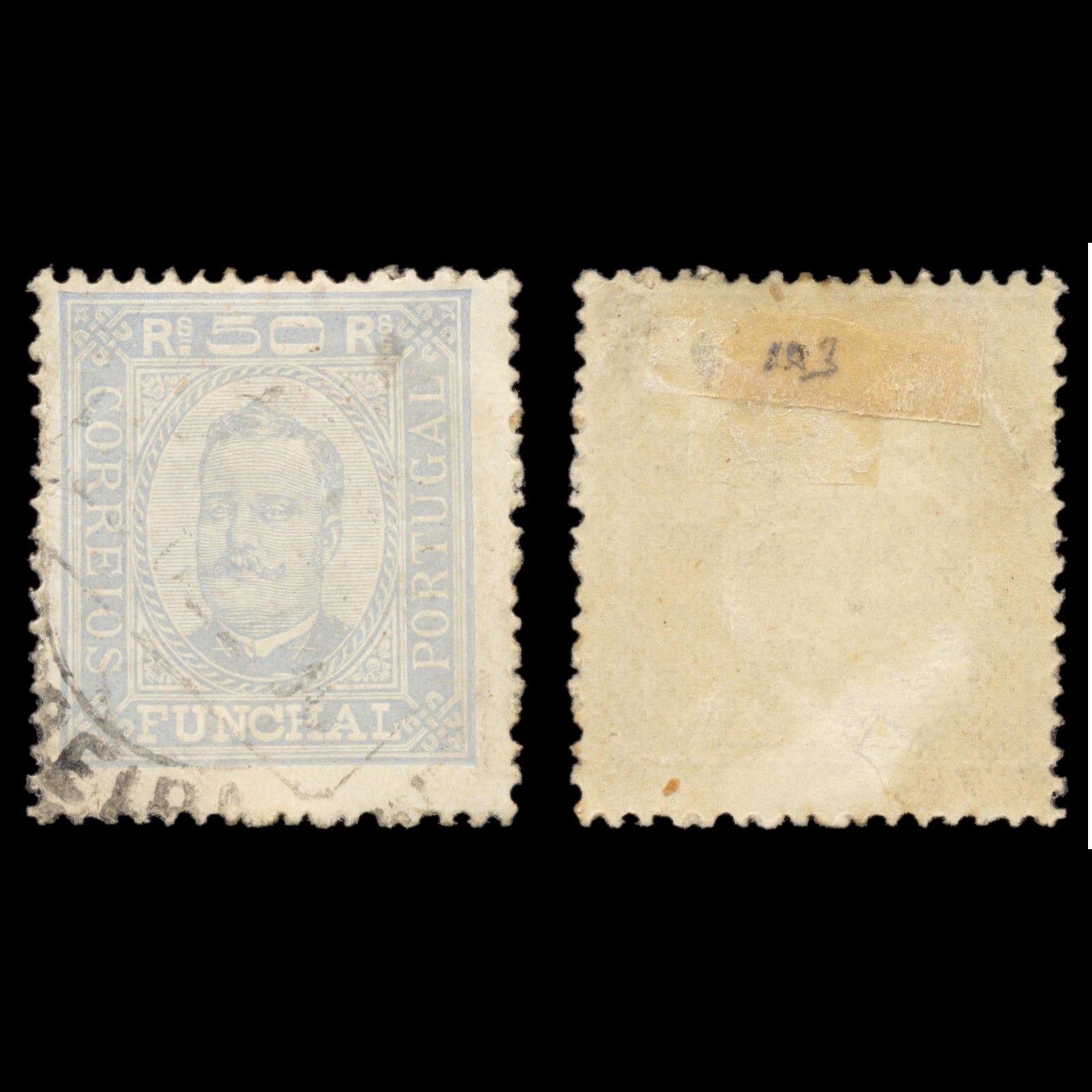 6237 Funchal SG103 50R Light Blue 1892. Sc#6a Mi6yD Used. C£13