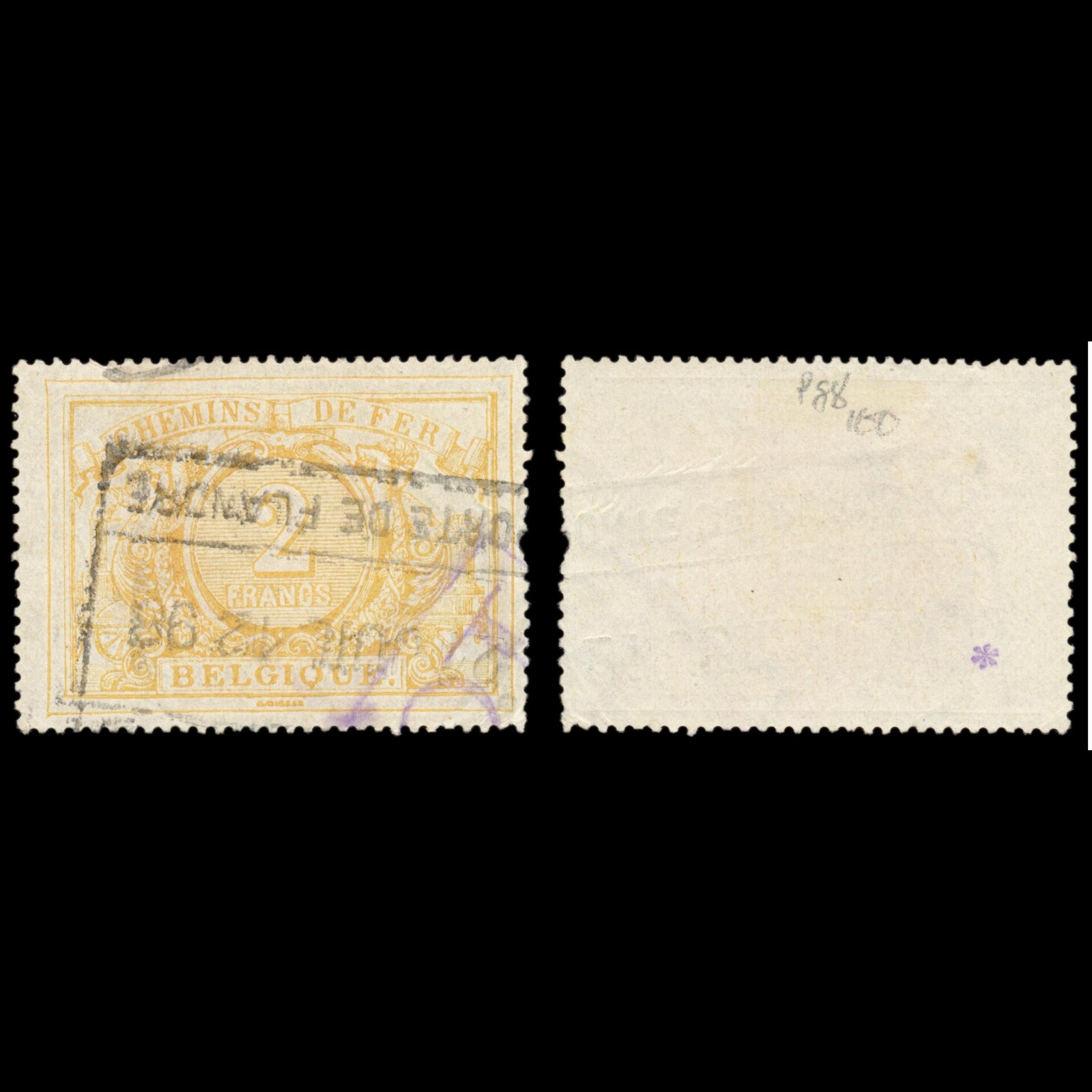 6245 Belgium SG P88 2fr Yellow-Ochre 1894. Sc# Q15 Mi E14 Used. C£100