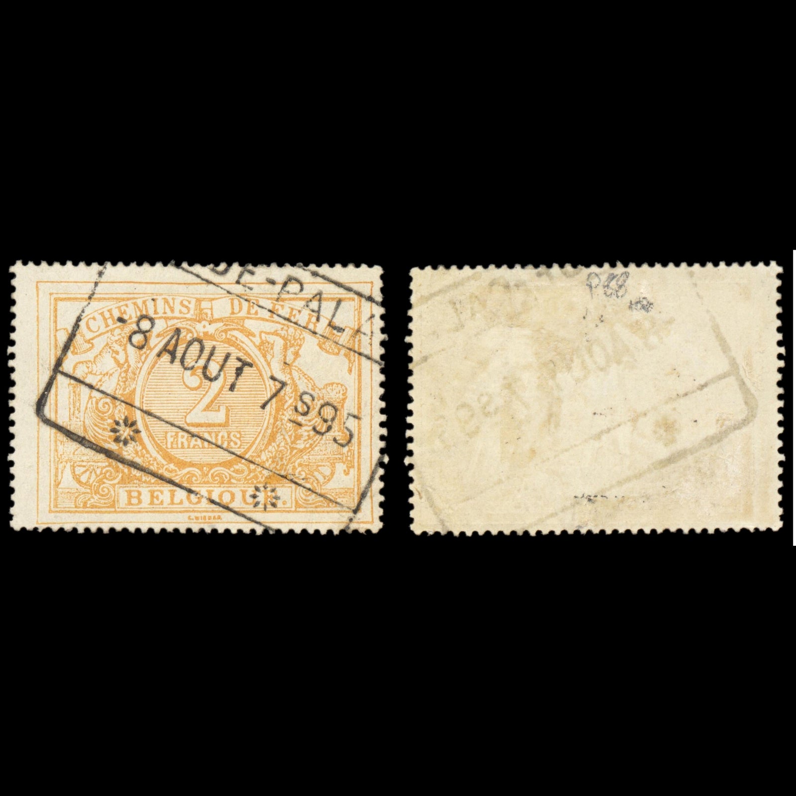 6246 Belgium SG P88 2fr Yellow-Ochre 1894. Sc# Q15 Mi E14 Used. C£100