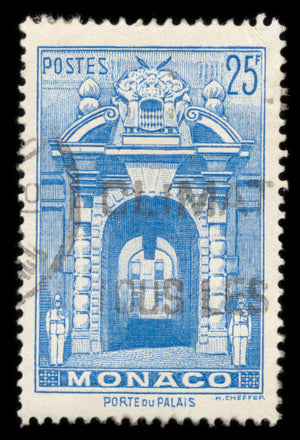 6252 Monaco SG397 25F Ultramarine 1949. Sc#230 Mi391 Used. C£20