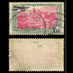 6254 Monaco SG143 1f50 on 5f Green & Pink 1933. Sc# C1 Mi137 Used. C£35, view 1