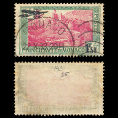 6254 Monaco SG143 1f50 on 5f Green & Pink 1933. Sc# C1 Mi137 Used. C£35, view 2