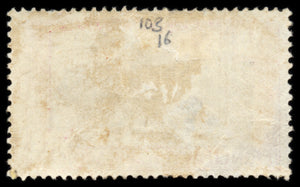 6258 Monaco SG103 3fr Carmine & Grey-Lilac 1927. Sc#90 Mi101 Used. C£16