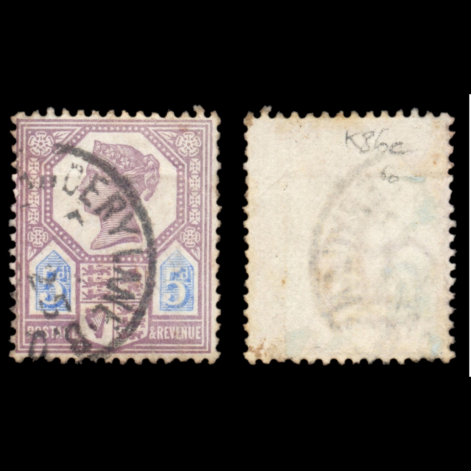 6271 GB SG207a 5d Blue & Purple. Damaged Tablet K36c 1888. Sc#118 Mi93IIa Used. C£120