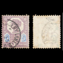 6271 GB SG207a 5d Blue & Purple. Damaged Tablet K36c 1888. Sc#118 Mi93IIa Used. C£120, view 1