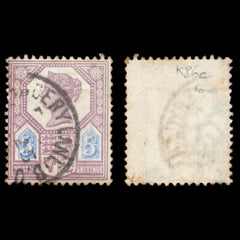 6271 GB SG207a 5d Blue & Purple. Damaged Tablet K36c 1888. Sc#118 Mi93IIa Used. C£120, view 2
