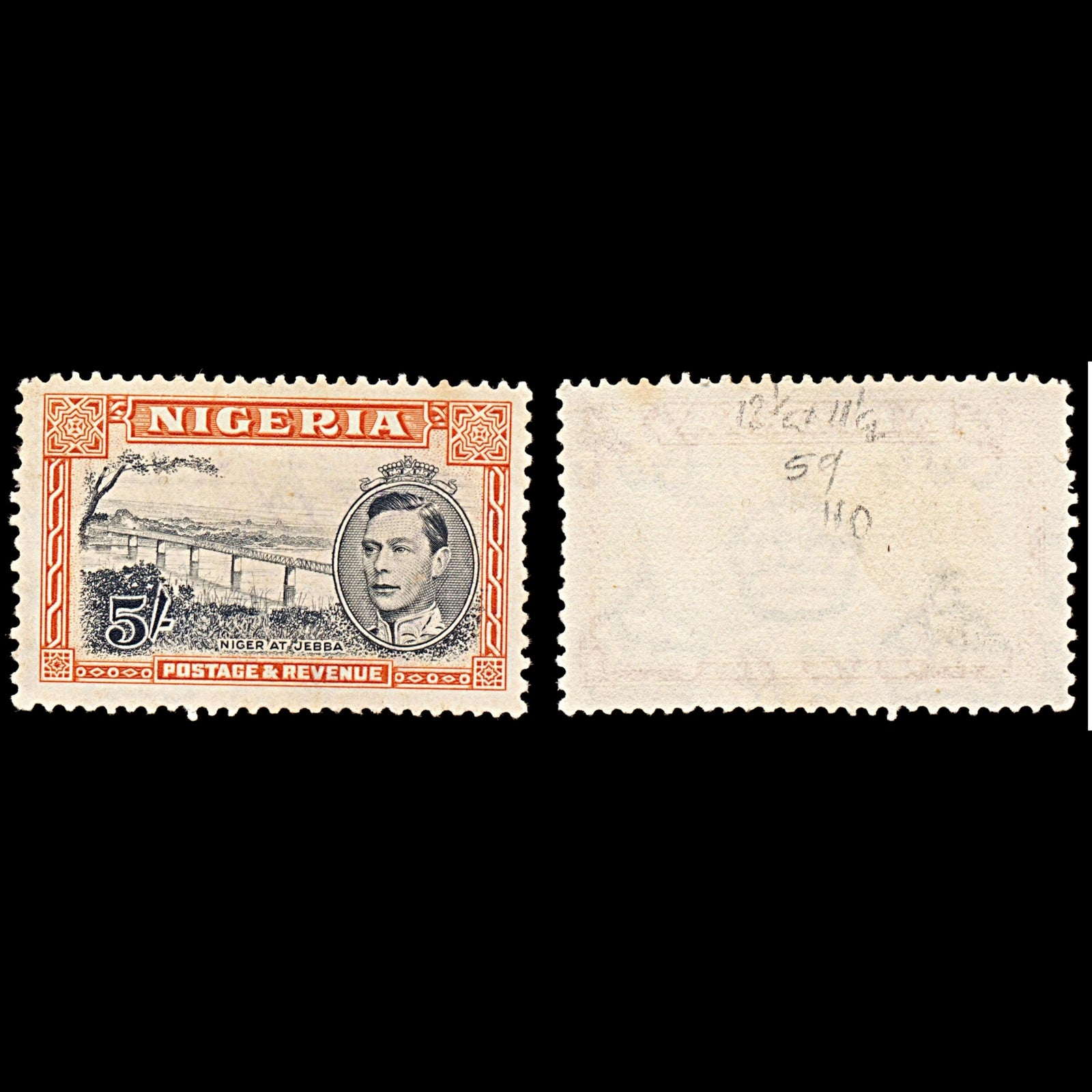 6289 Nigeria SG59 5S Black & Orange 1938. Sc#64c Mi61A Mint MNG. C£110