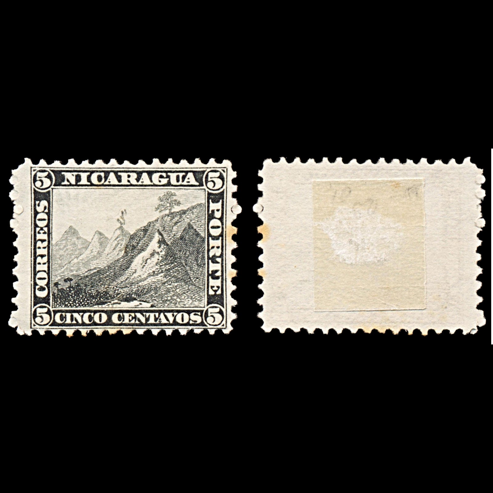 6311 Nicaragua SG5 5C Black 1869. Sc#5 Mi5 Mint MH. C£50