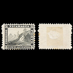 6311 Nicaragua SG5 5C Black 1869. Sc#5 Mi5 Mint MH. C£50, view 2