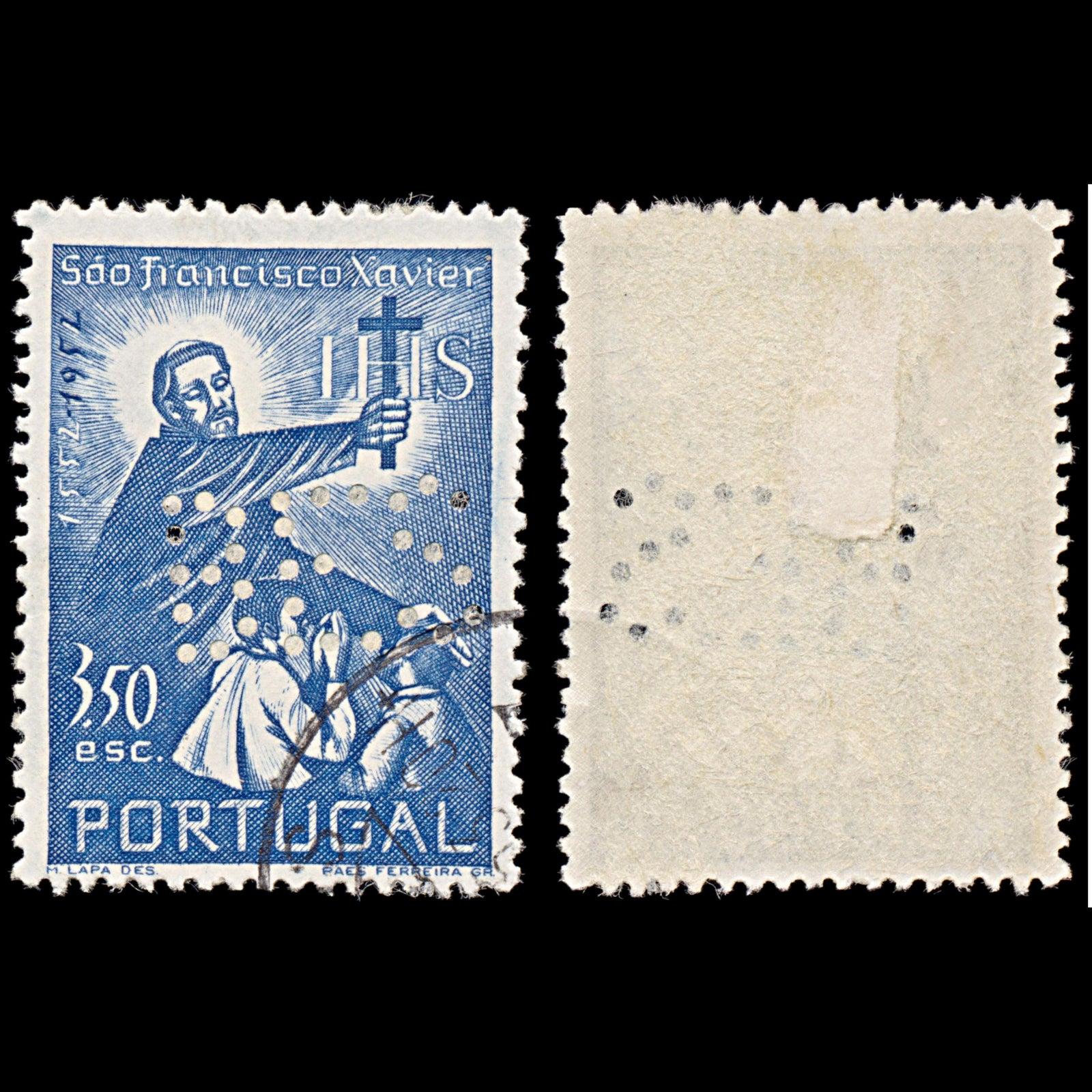 6354 Portugal SG1077 3.50$ Ultramarine 1952. Sc#755 Mi790 Used. C£18