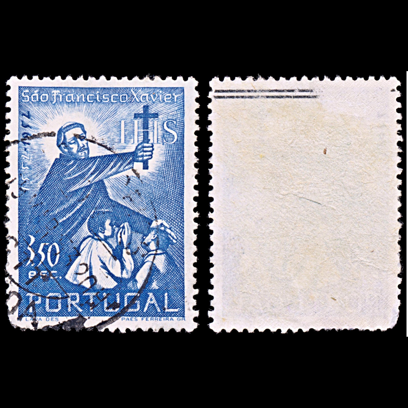 6372 Portugal SG1077 3.50$ Ultramarine 1952. Sc#755 Mi790 Used. C£18