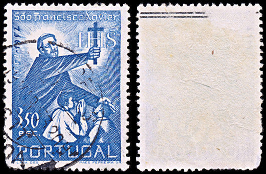 6372 Portugal SG1077 3.50$ Ultramarine 1952. Sc#755 Mi790 Used. C£18