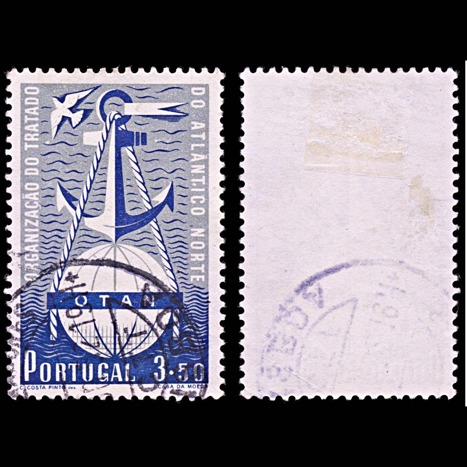6373 Portugal SG1066 3.50$ Blue & Grey 1952. Sc#748 Mi779 Used. C£34
