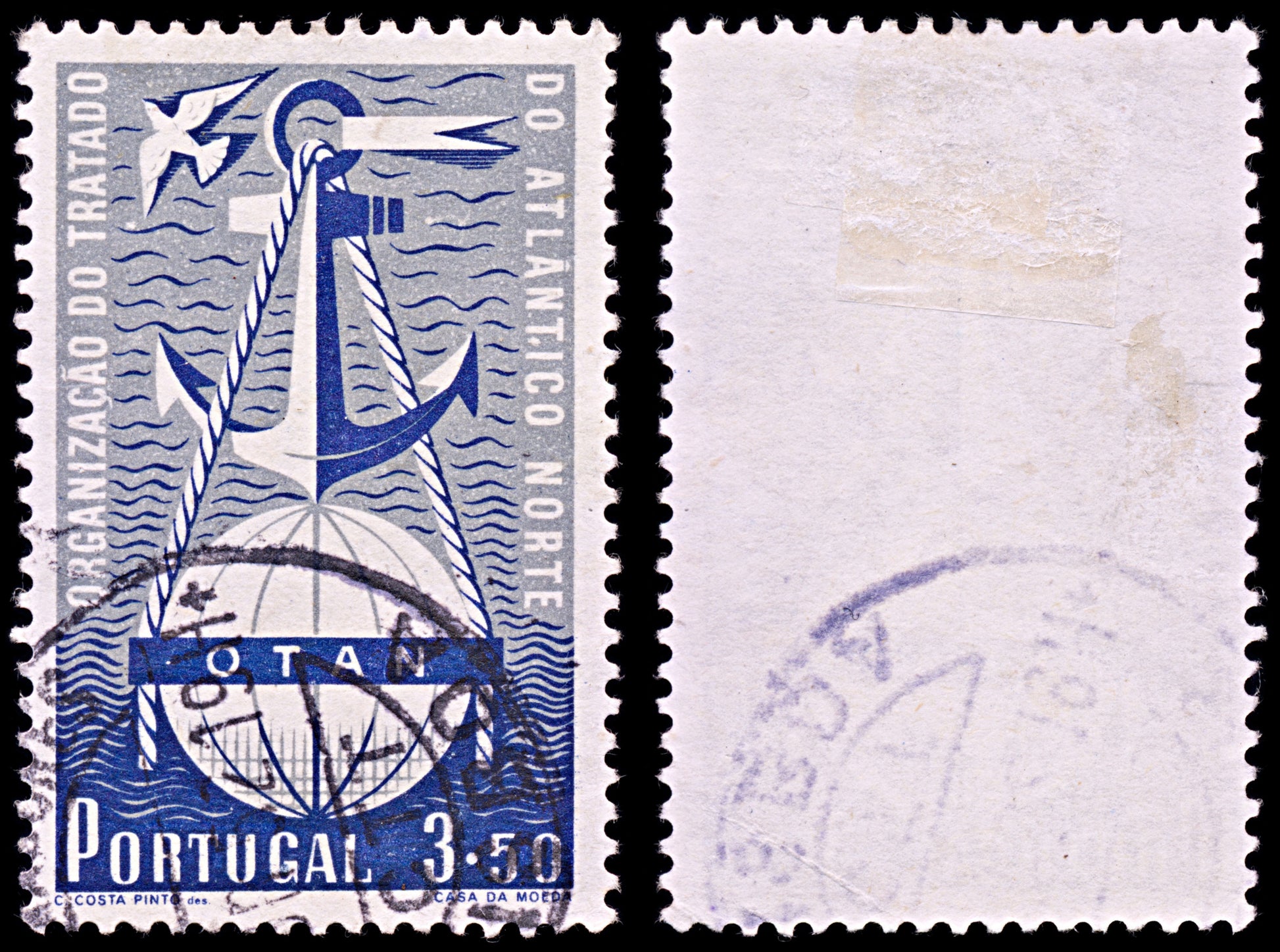 6373 Portugal SG1066 3.50$ Blue & Grey 1952. Sc#748 Mi779 Used. C£34