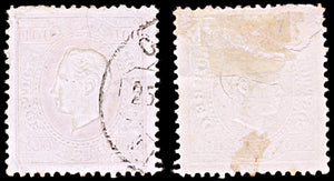 6374 Portugal SG153 100R Grey Lilac & Lilac 1871. Sc#45e Mi41yB Used. C£16