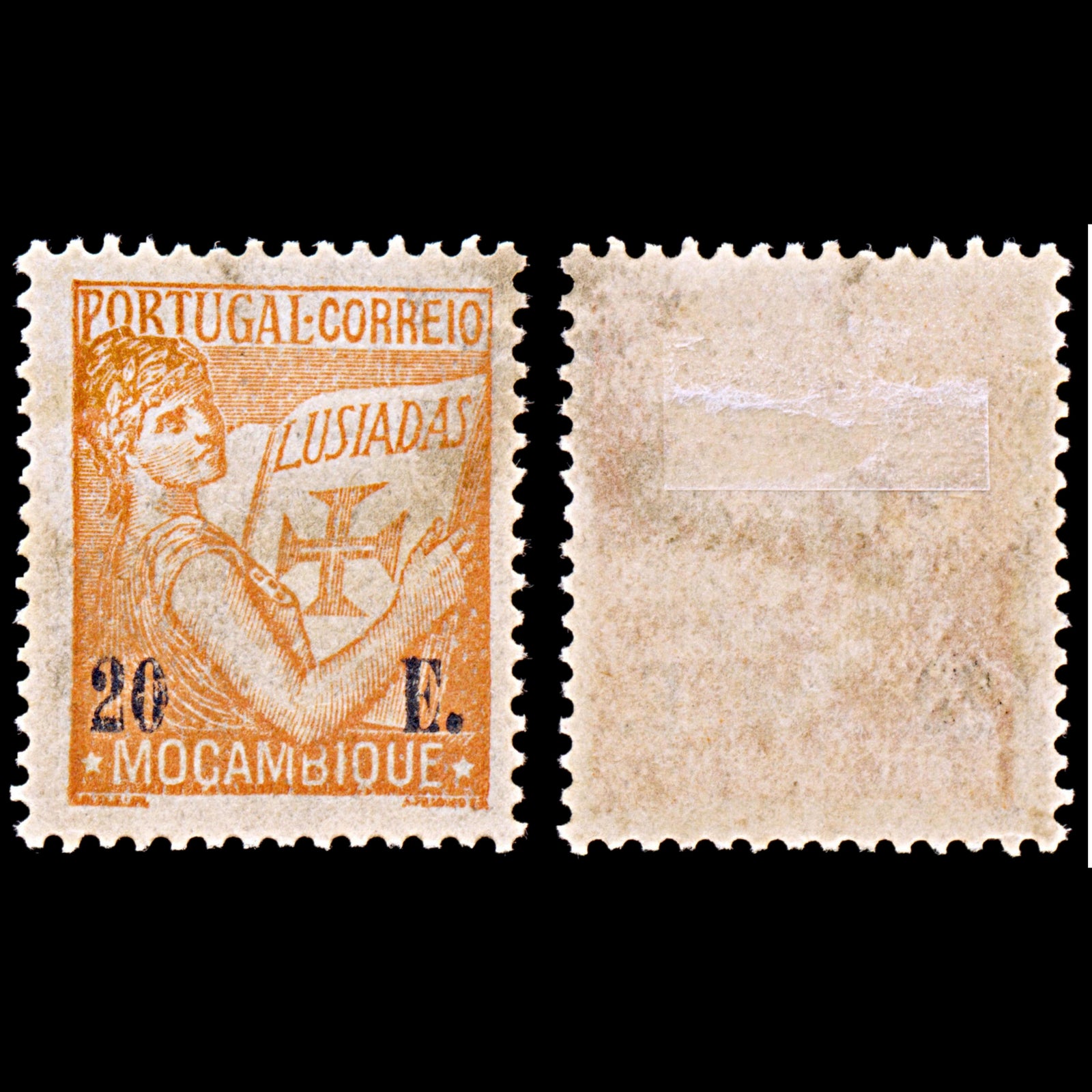 6381 Mozambique SG350 20$ Black & Red Orange 1933. Sc#269 Mi295 Mint MH. C£55