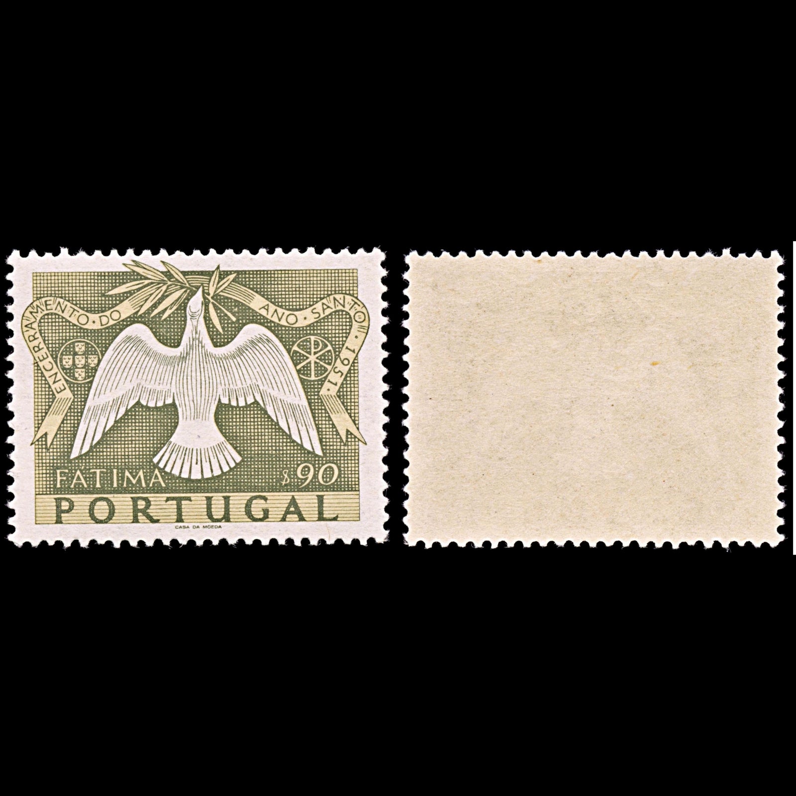 6386 Portugal SG1050 90C Yellow & Olive Green 1951. Sc#732 Mi763 Mint MNH. C£20