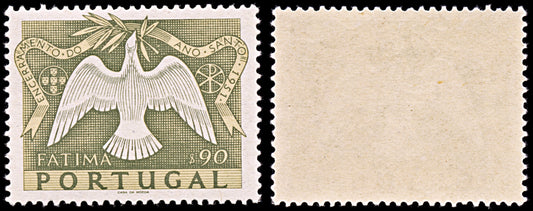 6386 Portugal SG1050 90C Yellow & Olive Green 1951. Sc#732 Mi763 Mint MNH. C£20