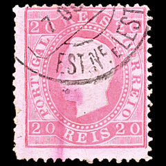 6387 Portugal SG143 20R Carmine 1884. Sc#40 Mi60 Used. C£85, view 3