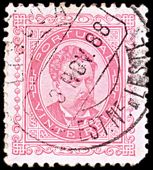 6388 Portugal SG232 20R Carmine 1887. Sc#64 Mi62 Used. C£26