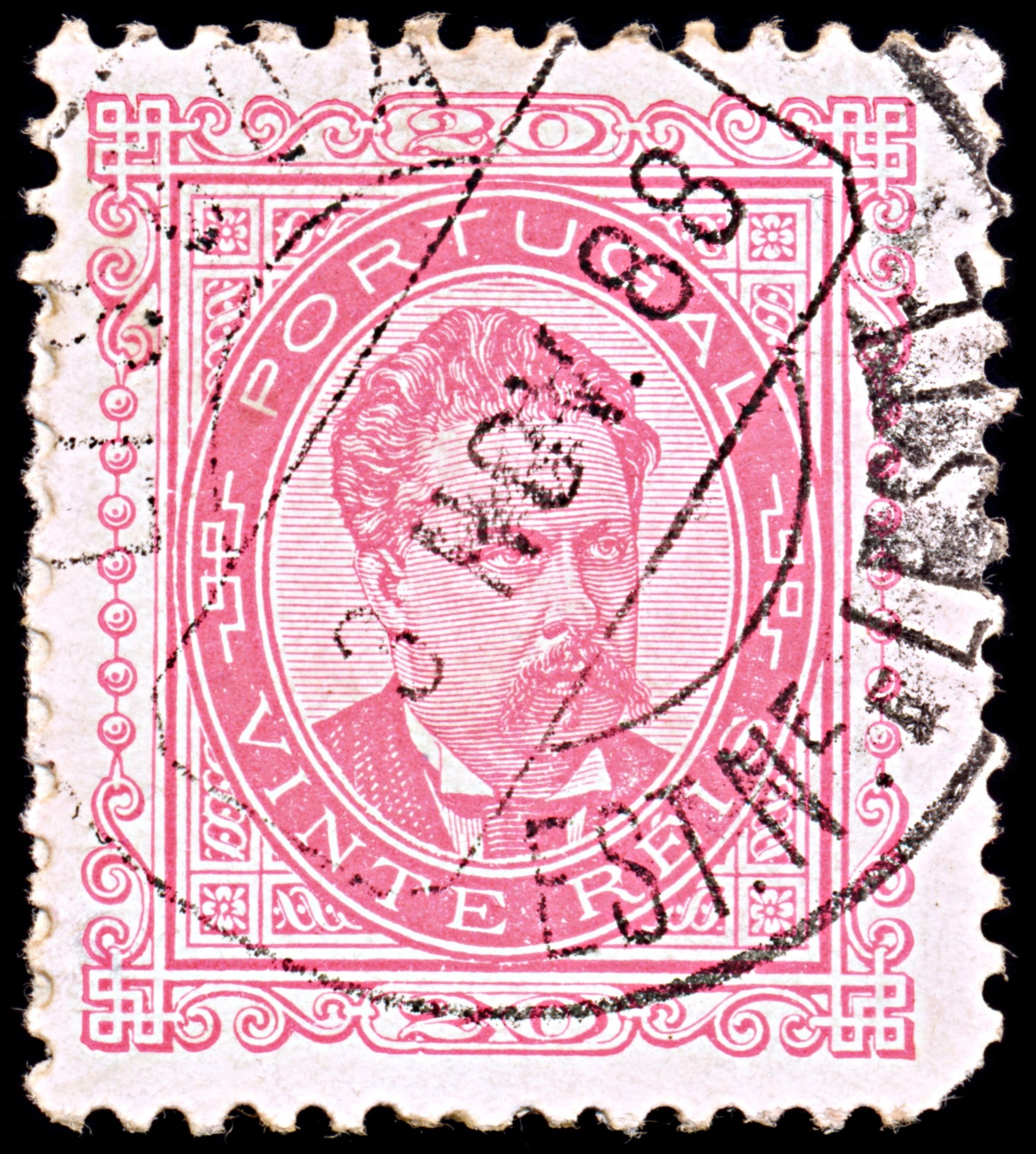 6388 Portugal SG232 20R Carmine 1887. Sc#64 Mi62 Used. C£26