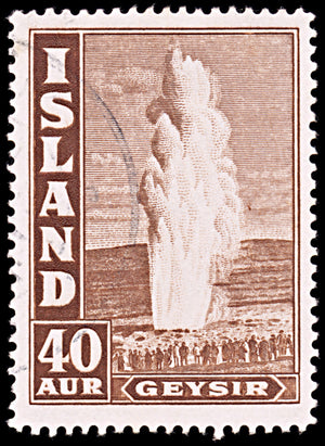 6393 Iceland SG227 40eyr Dark Brown 1939. Sc#206 Mi213A Used. C£28