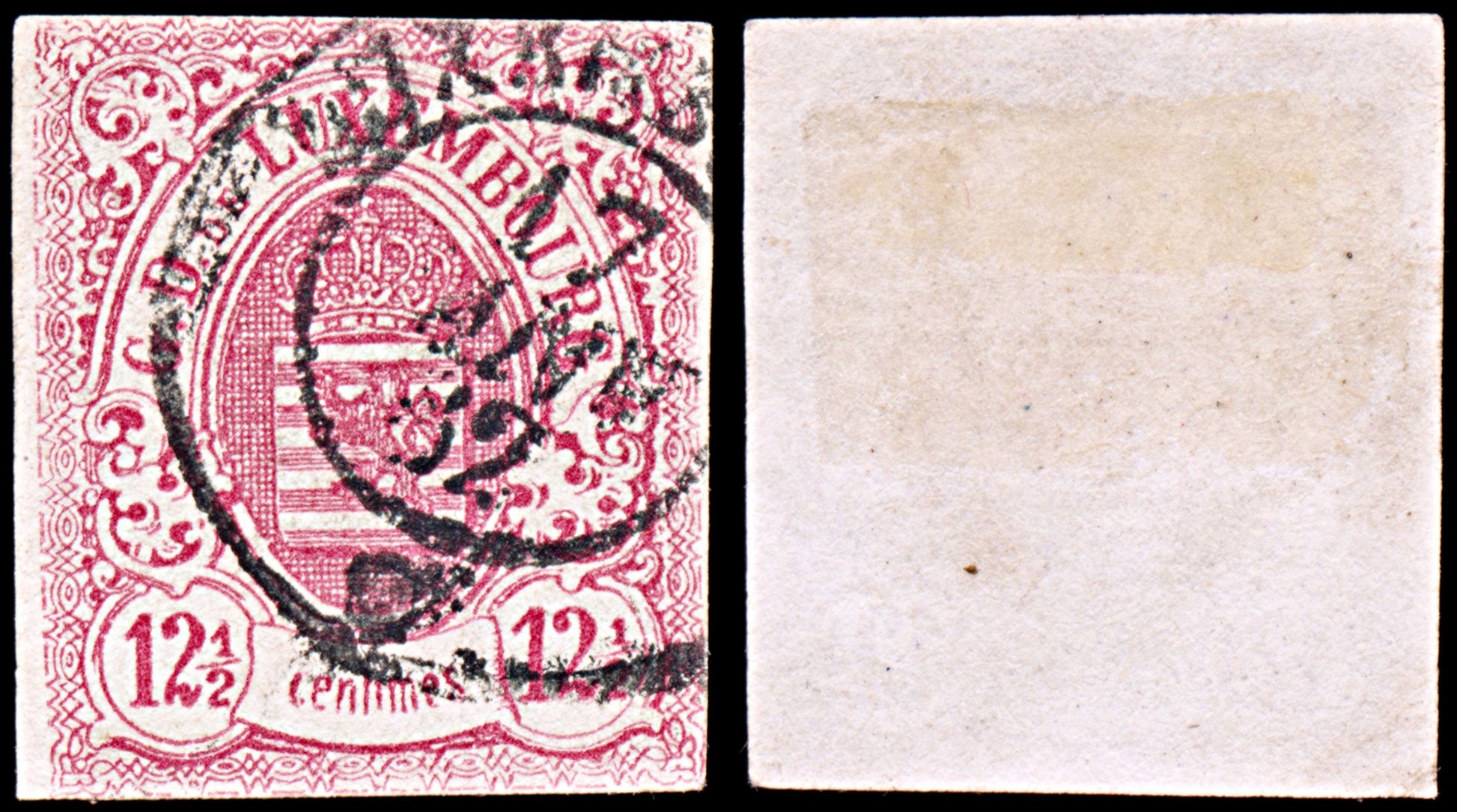 6421 Luxembourg SG11 12½C. Pink 1859. Sc#8 Mi7 Used. C£225