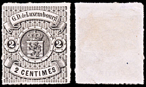 6423 Luxembourg SG17 2C Black 1867. Sc#14 Mi13 Mint MNG. C£28