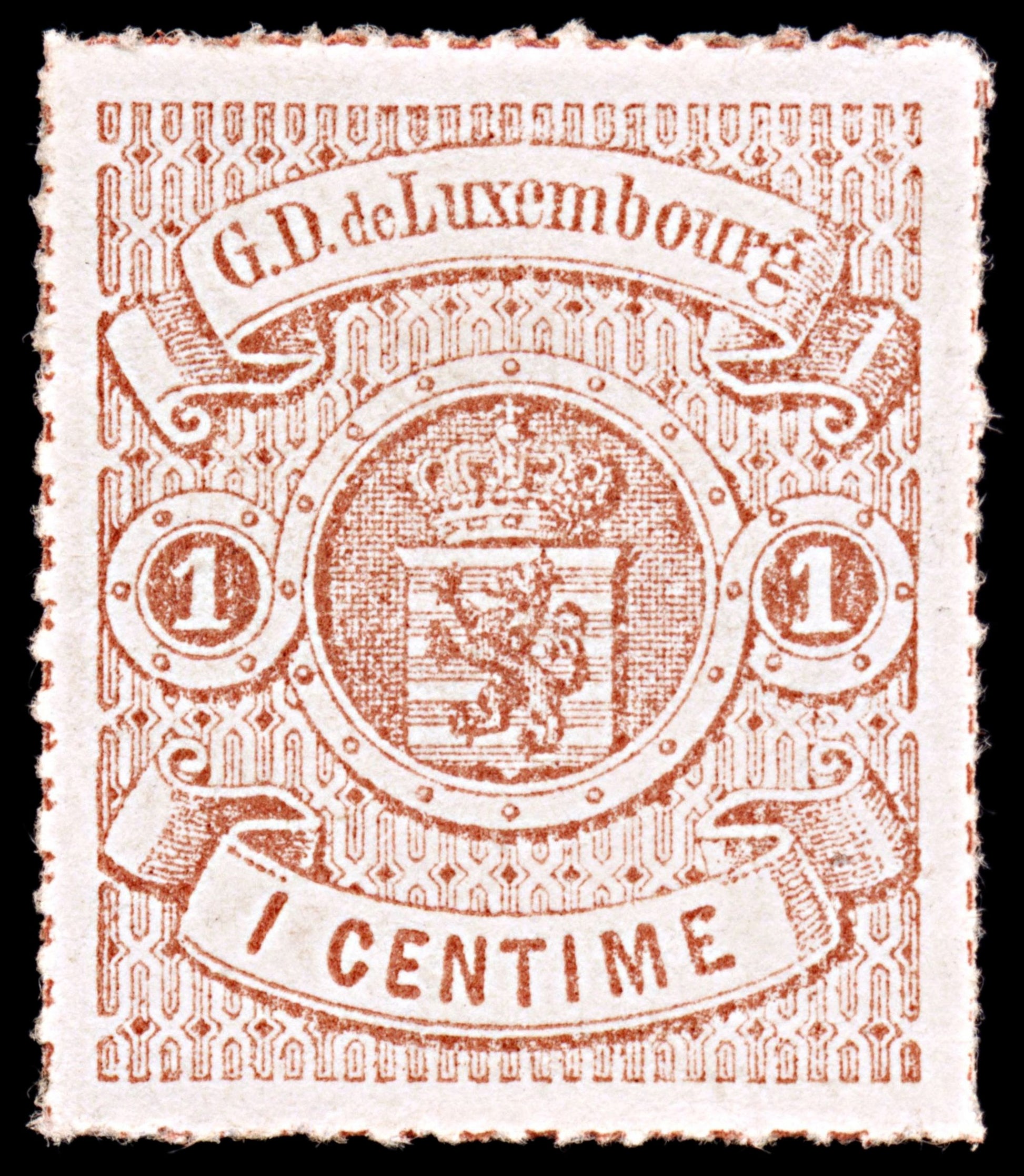 6424 Luxembourg SG22 1c Brown Orange 1867. Sc#18a Mi16b Mint MNG. C£170