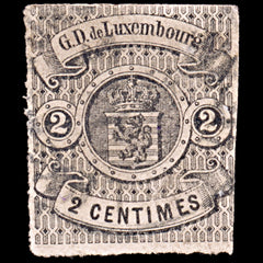 6425 Luxembourg SG7 2C Black 1860. Sc#5 Mi4 Used. C£750, view 3
