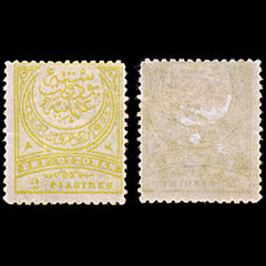 6434 Turkey 2 Greenish Olive & Grey 1890. Sc#90a Mi62aB Mint MH. C£45, view 2