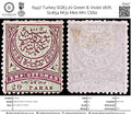 6447 Turkey SG83 20 Green & Violet 1876. Sc#54 Mi31 Mint MH. C£60