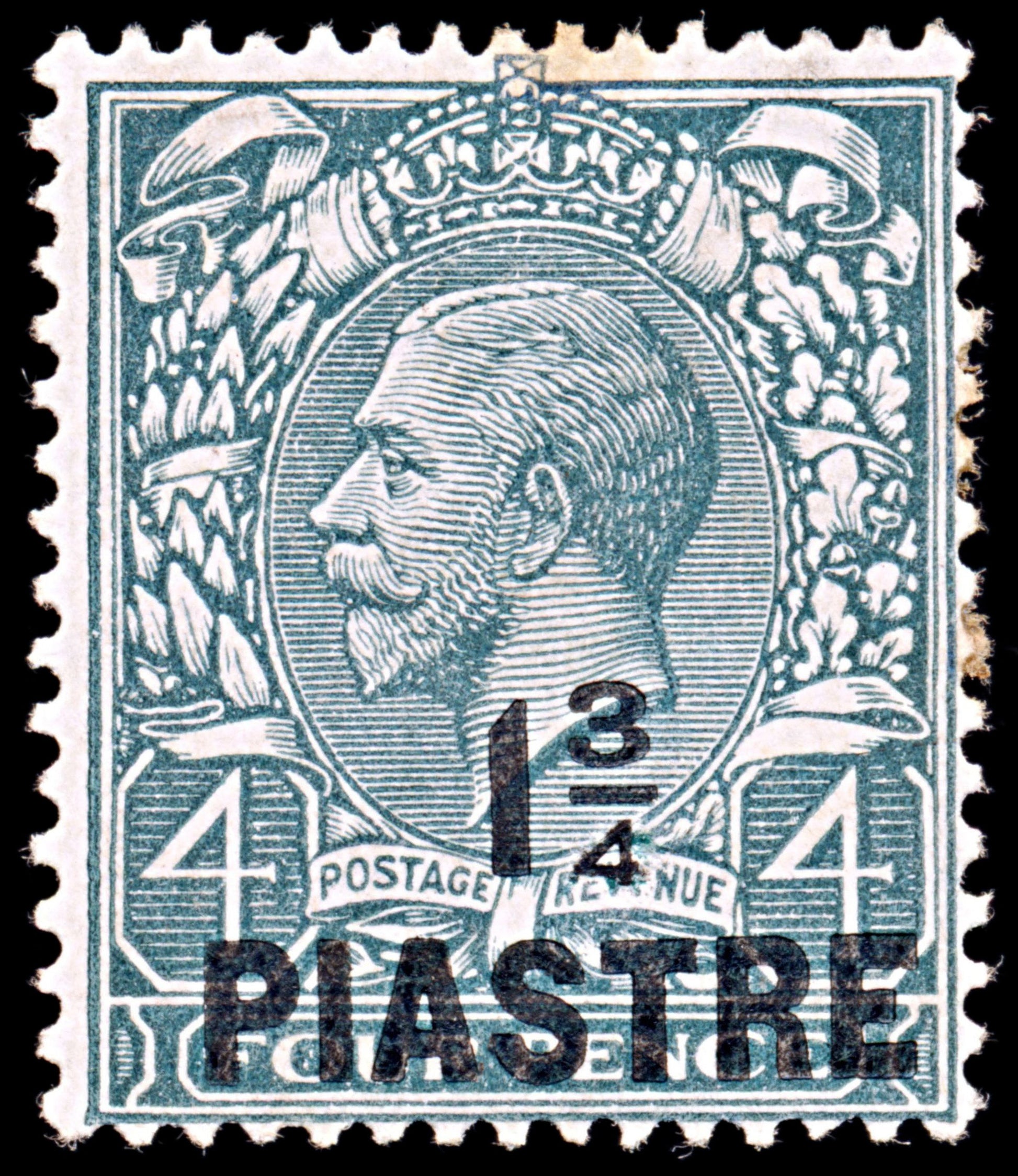 6451 Levant SG38 1¾ Black Green 1913. Sc#43 Mi42 Mint MH. C£45