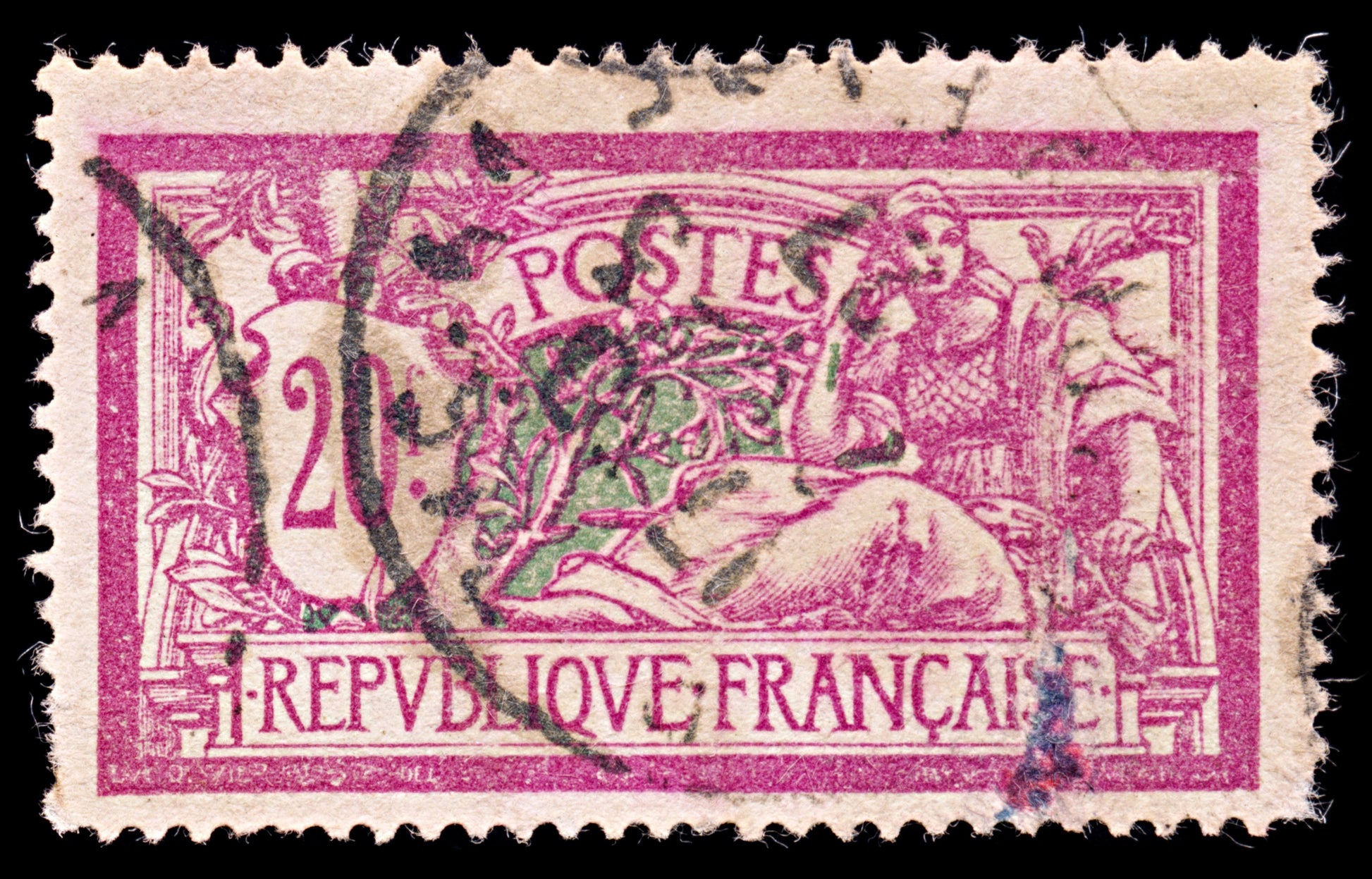 6466 France SG432 20F Multicolor 1926. Sc#132 Mi183 Used. C£44