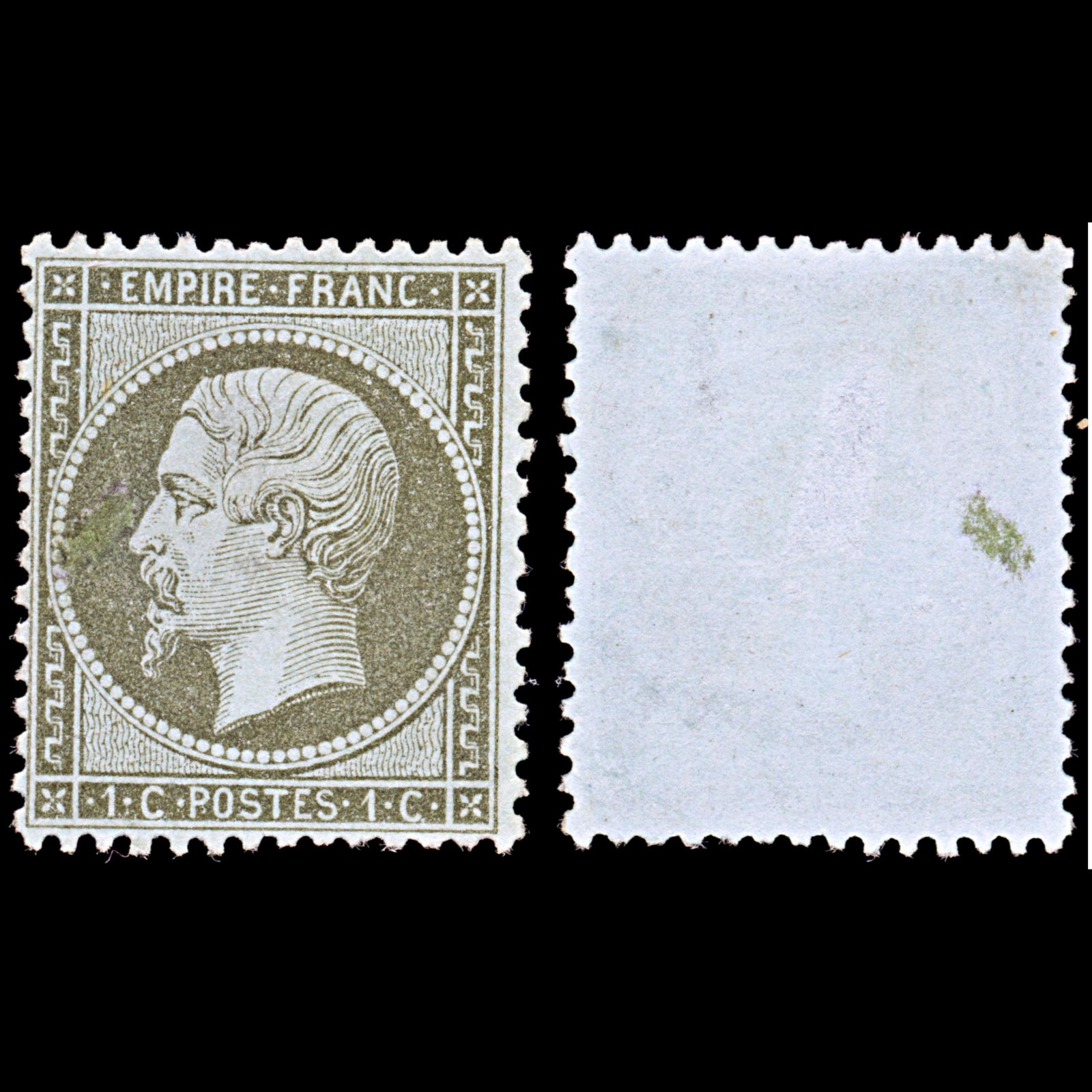 6467 France SG87 1C Olive 1862. Sc#22 Mi18a Mint MNG. C£225