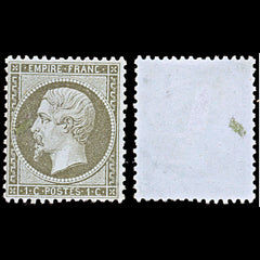 6467 France SG87 1C Olive 1862. Sc#22 Mi18a Mint MNG. C£225, view 1