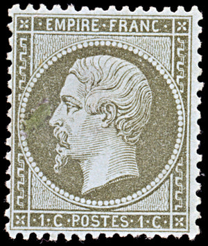6467 France SG87 1C Olive 1862. Sc#22 Mi18a Mint MNG. C£225