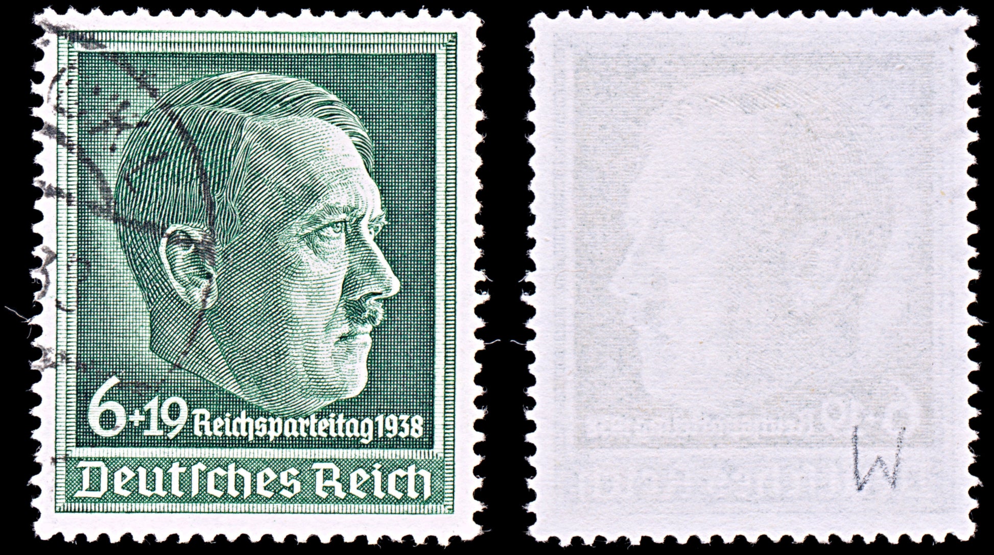 6484 Germany SG660a 6+19 Blackish Green 1938. Mi672y Used. C£250