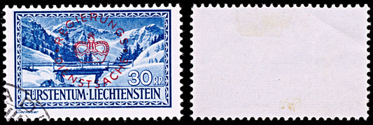 6486 Liechtenstein SGO156 30Ct. Black Ultramarine 1935. Sc#O17 MiD16 Used. C£11
