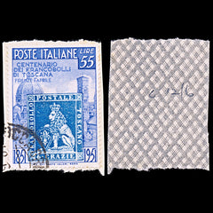 6489 Italy SG780 55L Blue & Ultramarine 1951. Sc#569 Mi827 Used. C£60, view 2
