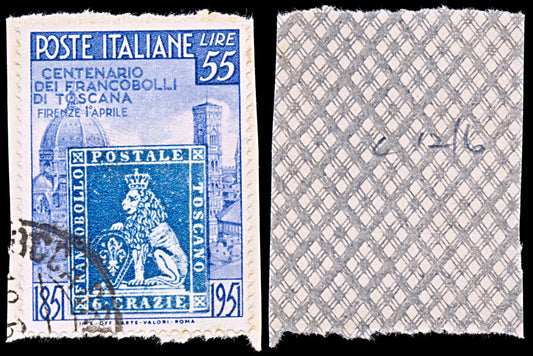 6489 Italy SG780 55L Blue & Ultramarine 1951. Sc#569 Mi827 Used. C£60