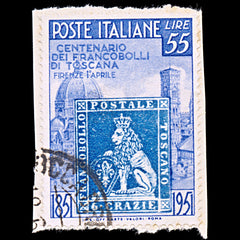 6489 Italy SG780 55L Blue & Ultramarine 1951. Sc#569 Mi827 Used. C£60, view 3