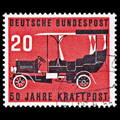 6490 Germany SG1137 20Pf. Black & Scarlet 1955. Sc#728 Mi211 Used. C£7, view 3