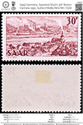 6492 Germany, Saarland SG277 30F Brown Carmine 1951. Sc#217 Mi285 Mint MH. C£28