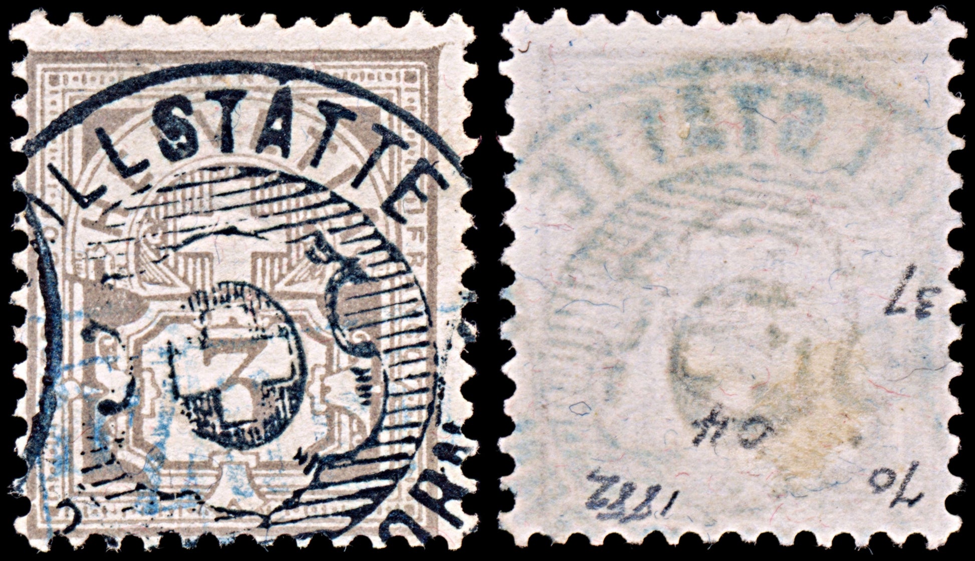 6498 Switzerland SG127Ac 3Ct. Brown Grey 1882. Sc#Unlisted Mi51Xb Used. C£65