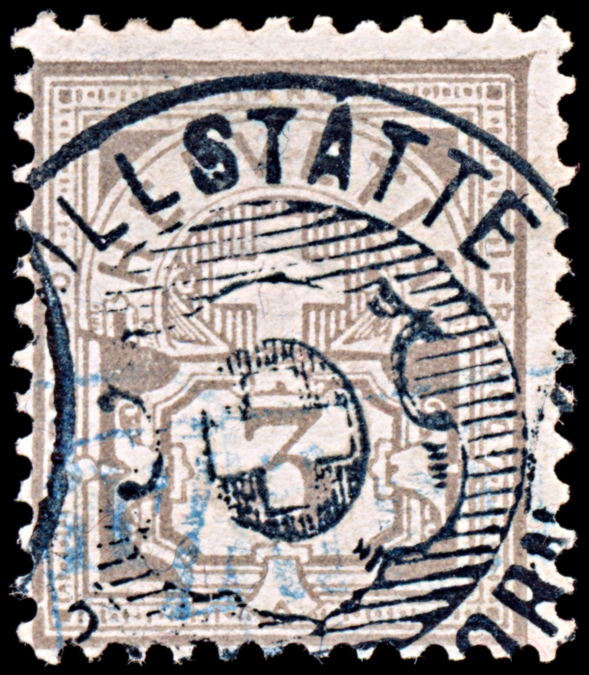 6498 Switzerland SG127Ac 3Ct. Brown Grey 1882. Sc#Unlisted Mi51Xb Used. C£65