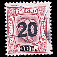 6508 Iceland SG143 20 Brown Lilac & Lilac Red 1922. Sc#135 Mi109 Used. C£22, view 3