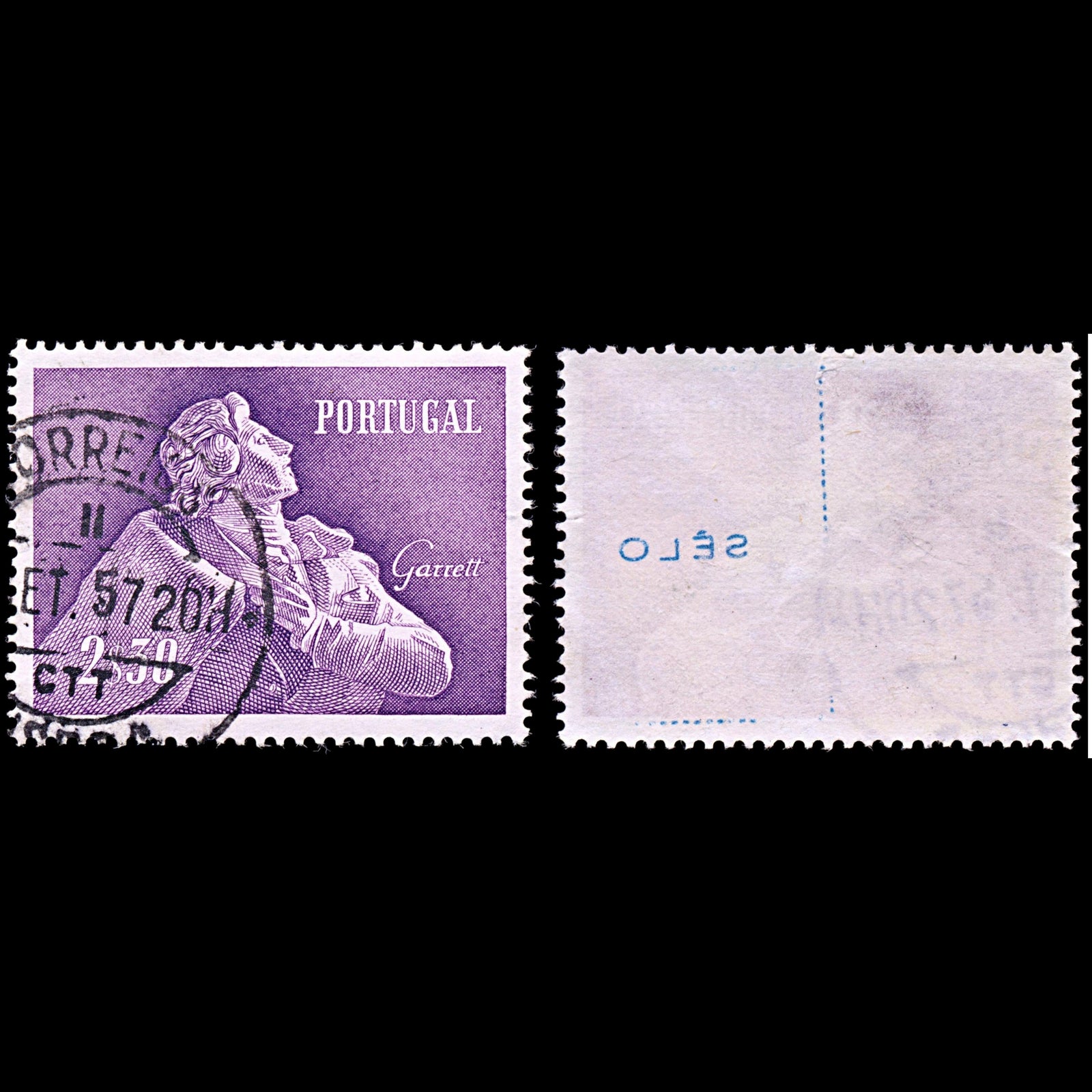 6509 Portugal SG1143 2.30$ Bluish Violet 1957. Sc#825 Mi857 Used. C£17