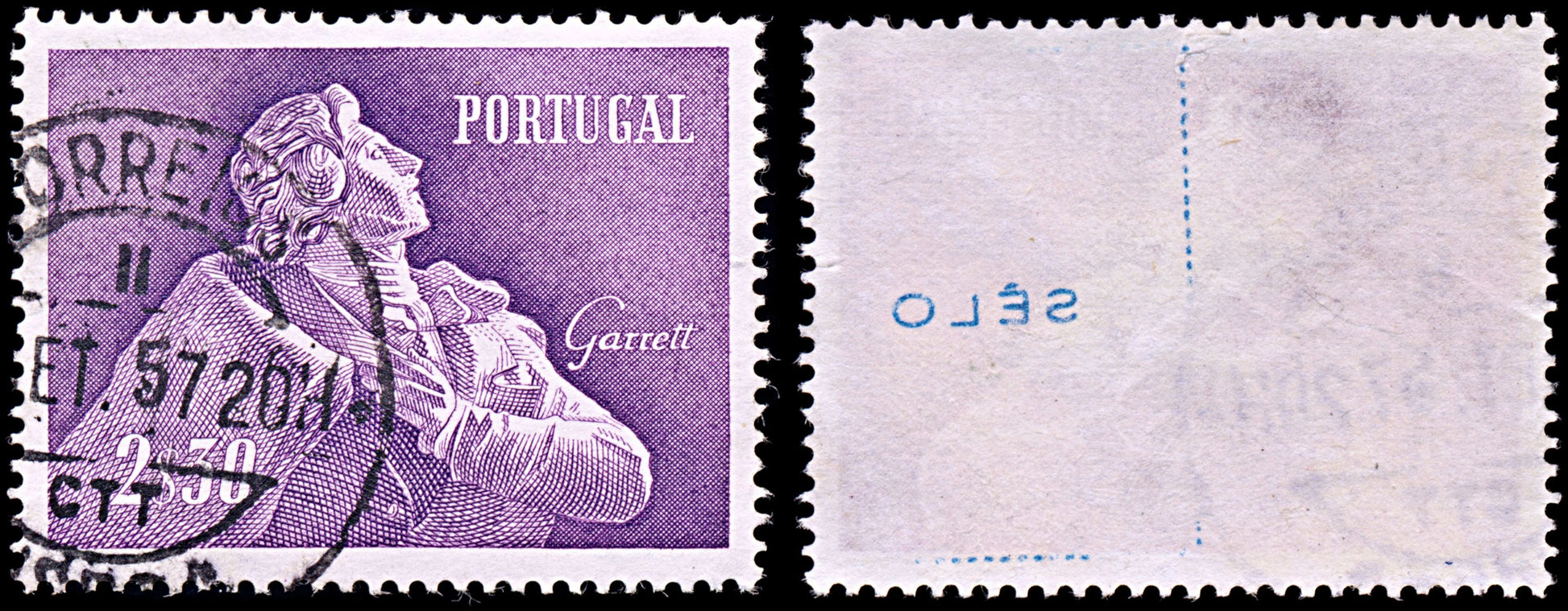 6509 Portugal SG1143 2.30$ Bluish Violet 1957. Sc#825 Mi857 Used. C£17