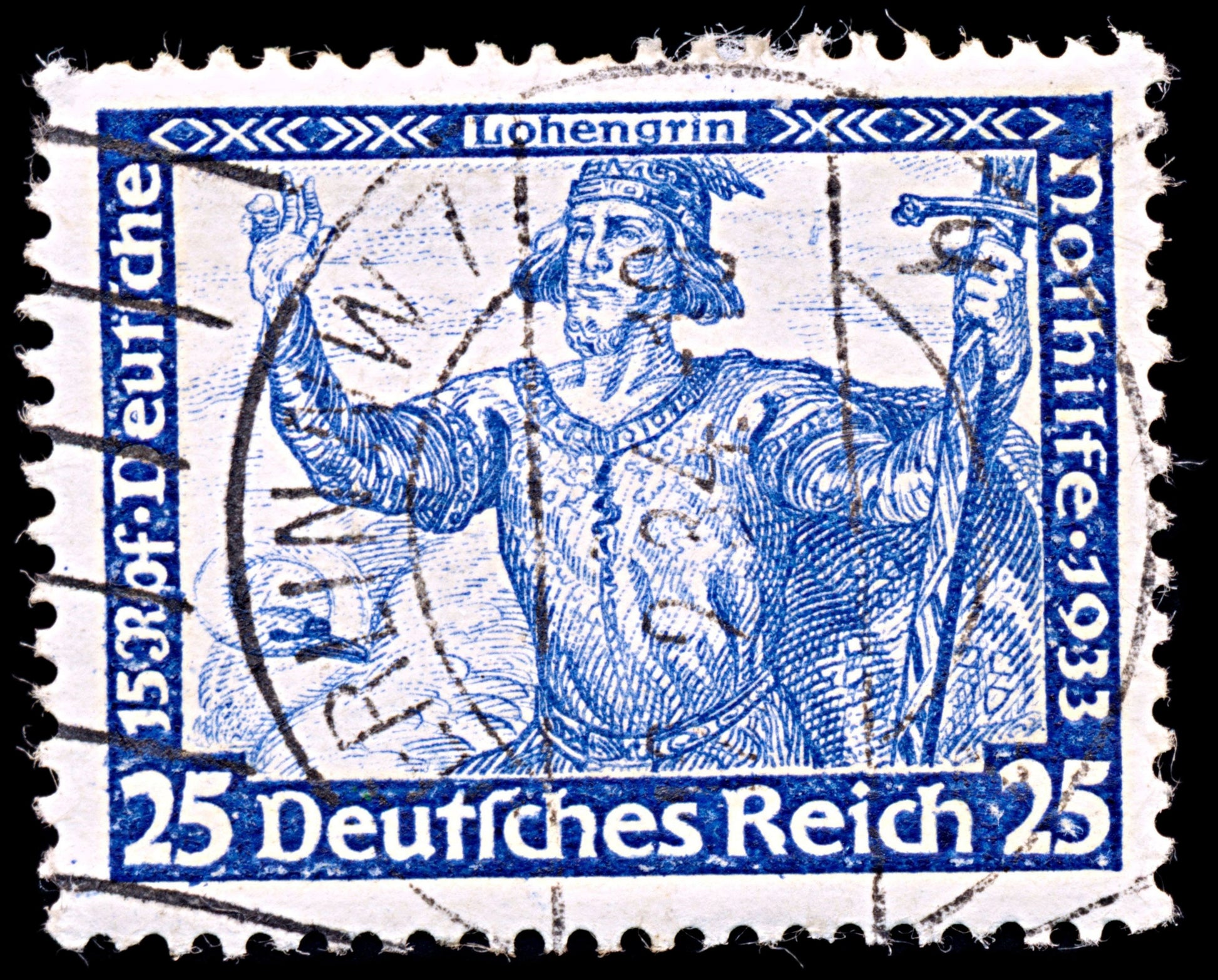 6510 Germany SG520 25+15 Dark Ultramarine 1933. Sc#B56 Mi506A Used. C£60